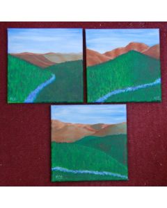 Set of three landscape test paintings