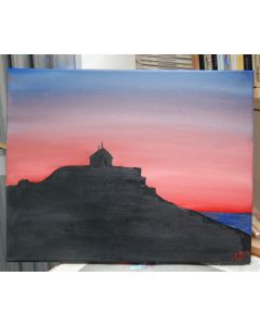 St Ives Chapel Sunset Painting